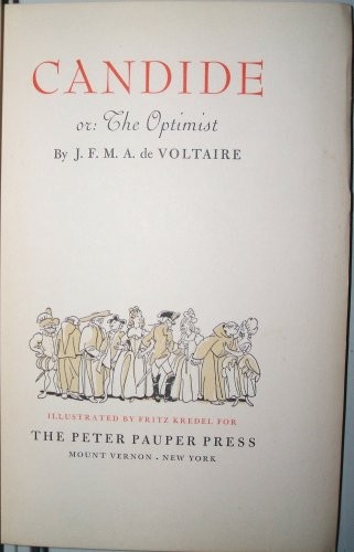 CANDIDE Or: The Optimist (Hardcover, 1938, The Peter Pauper Press)