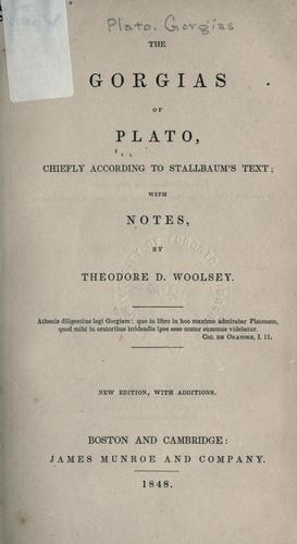 Plato: Gorgias (Ancient Greek language, 1848, Munroe)