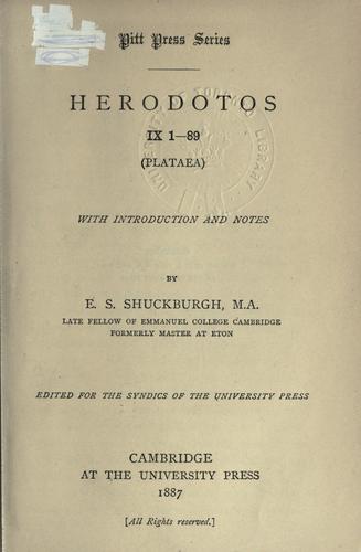 Herodote: Herodotus (1887, University Press)