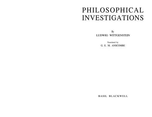 Philosophical investigations (1981, B. Blackwell)