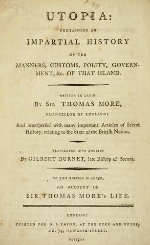 Thomas More: Utopia (1795, Printed for D.I. Eaton)