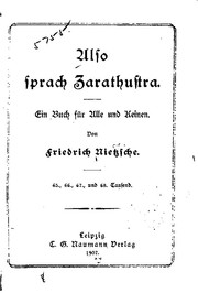 Friedrich Nietzsche, Fritz Koegel: Also sprach Zarathustra (1907, C. G. Naumann)