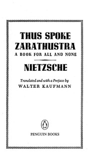 Friedrich Nietzsche: Thus spoke Zarathustra (1978, Penguin Books)