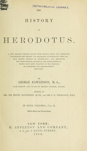 Herodote: History of Herodotus (1861, D. Appleton)