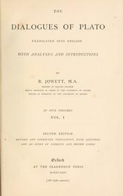 None None, Plato: The dialogues of Plato (1875, Clarendon Press)