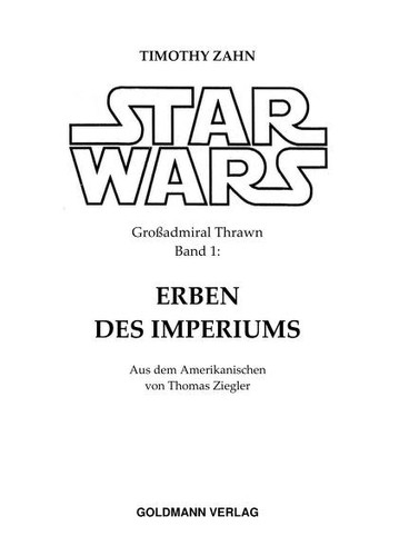 Star wars - Erben des Imperiums (German language, 1992, Goldmann)