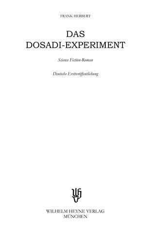 Das Dosadi-Experiment (German language, 1980, Heyne)