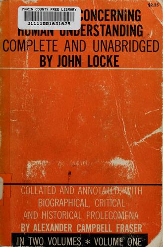 John Locke: An essay concerning human understanding (1959, Dover)