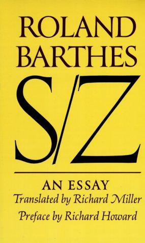 Roland Barthes: S/Z (1975, Hill and Wang)