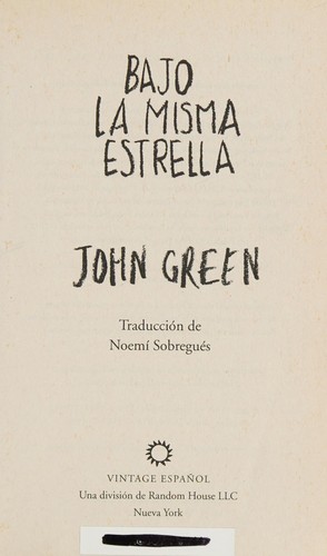 Bajo la misma estrella (Spanish language, 2014)