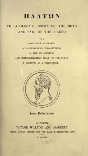 Πλάτων: The apology of Socrates (1852, Taylor Walton and Maberly)