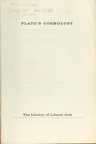 Plato: Plato's cosmology (1957, Liberal Arts Press)