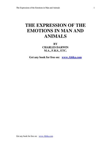 The expression of the emotions in man and animals (1996, The University of Chicago Press)